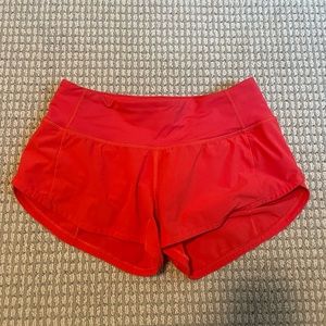 lululemon Speed Up Low-Rise Lined Short 2.5” Carnation Red Size 0